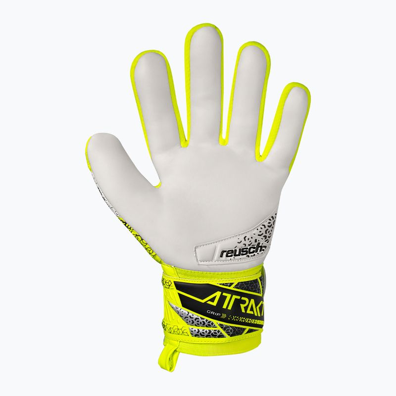 Detské brankárske rukavice Reusch Attrakt Grip Junior safety yellow/silver 3