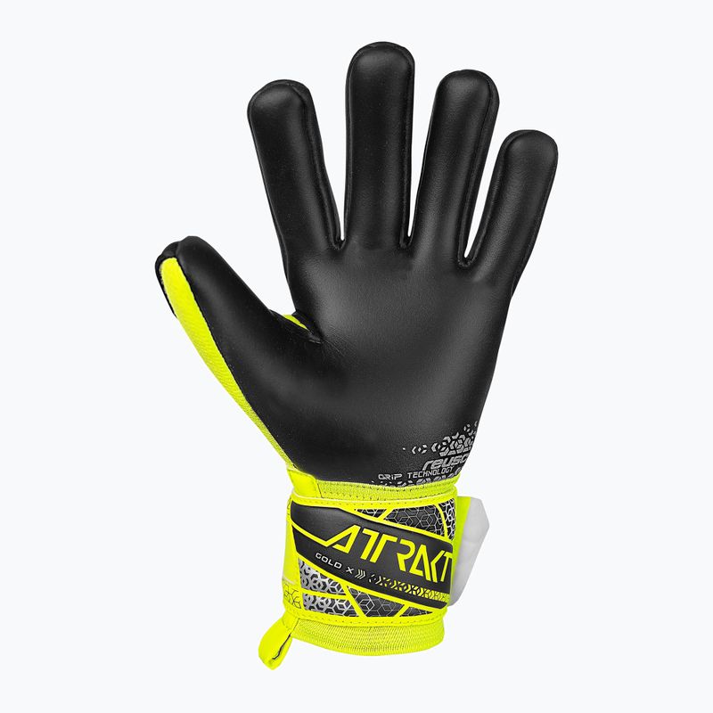 Detské brankárske rukavice Reusch Attrakt Gold X NC Junior safety yellow/silver/black 3
