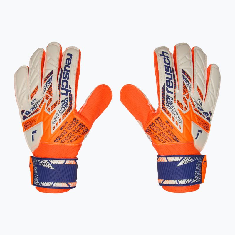 Detské brankárske rukavice Reusch Attrakt Solid Junior shock orange/energize blue 2