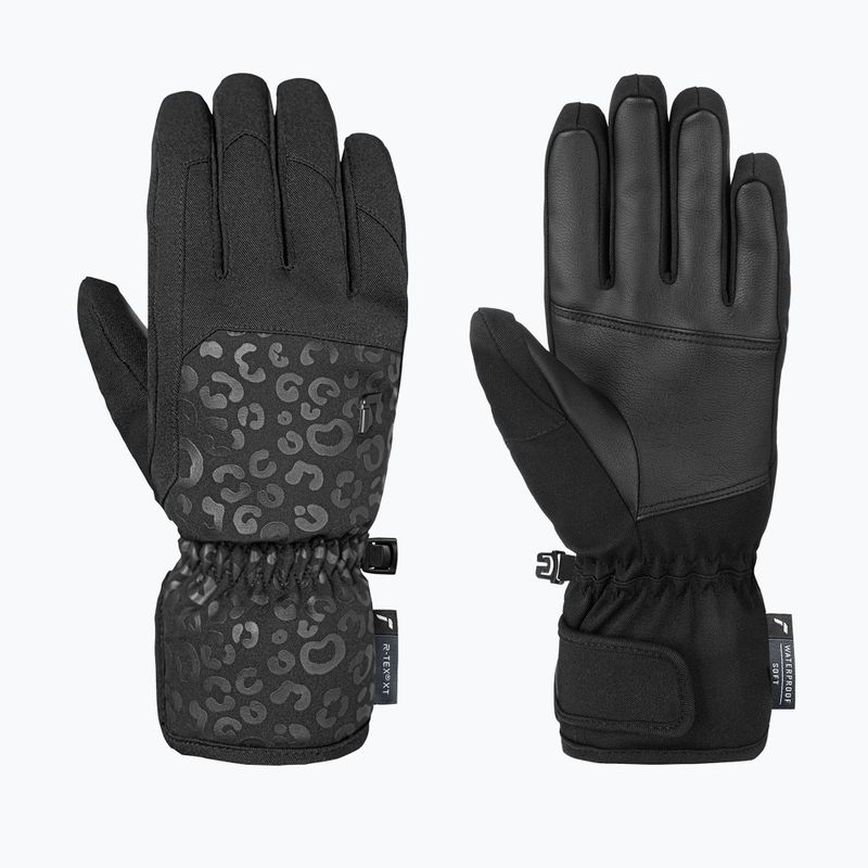 Dámske lyžiarske rukavice Reusch Keira R-Tex XT black/black leopard