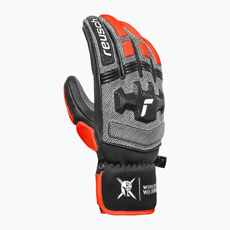 Lyžiarske rukavice Reusch Worldcup Warrior DH black/silver/fluo red 2