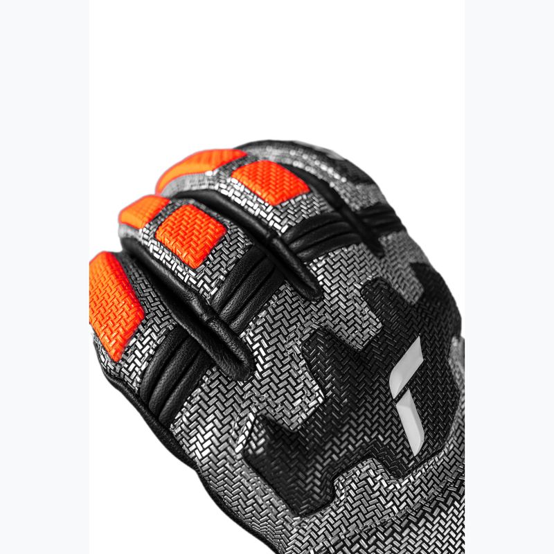 Lyžiarske rukavice Reusch Worldcup Warrior DH black/silver/fluo red 5
