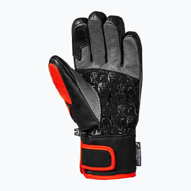 Detské lyžiarske rukavice Reusch Worldcup Warrior GS black/silver/fluo red 3