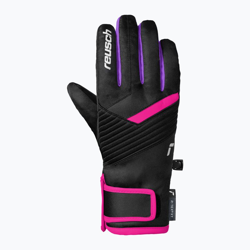 Detské lyžiarske rukavice Reusch Dan R-Tex XT Junior black/pink glo 3