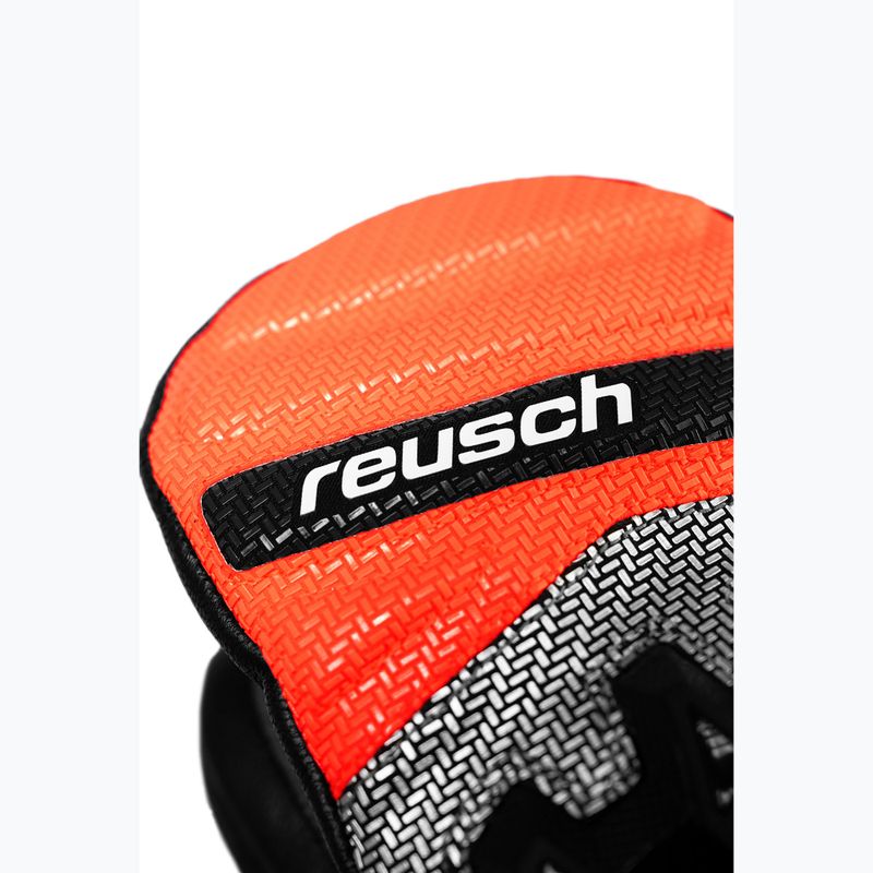 Detské lyžiarske rukavice Reusch Worldcup Warrior GS Mitten black/silver/fluo red 4