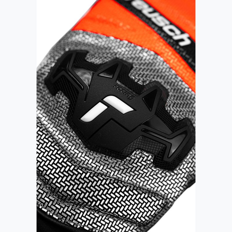 Detské lyžiarske rukavice Reusch Worldcup Warrior GS Mitten black/silver/fluo red 5