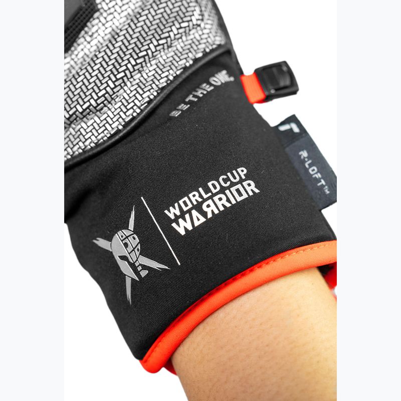 Detské lyžiarske rukavice Reusch Worldcup Warrior GS Mitten black/silver/fluo red 7