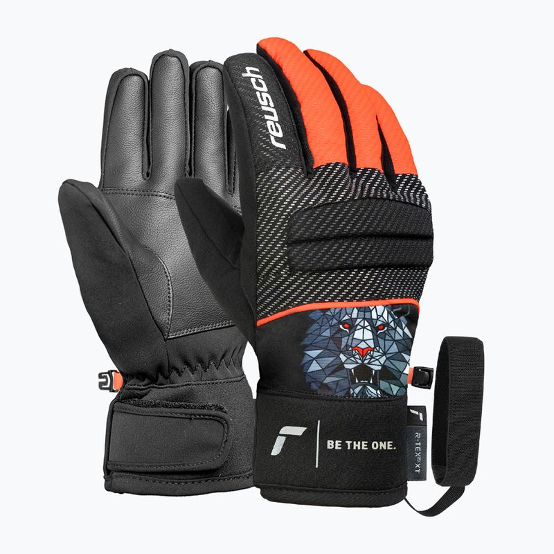 Detské lyžiarske rukavice Reusch Warrior R-Tex XT Junior black/silver/fluorescent red 2