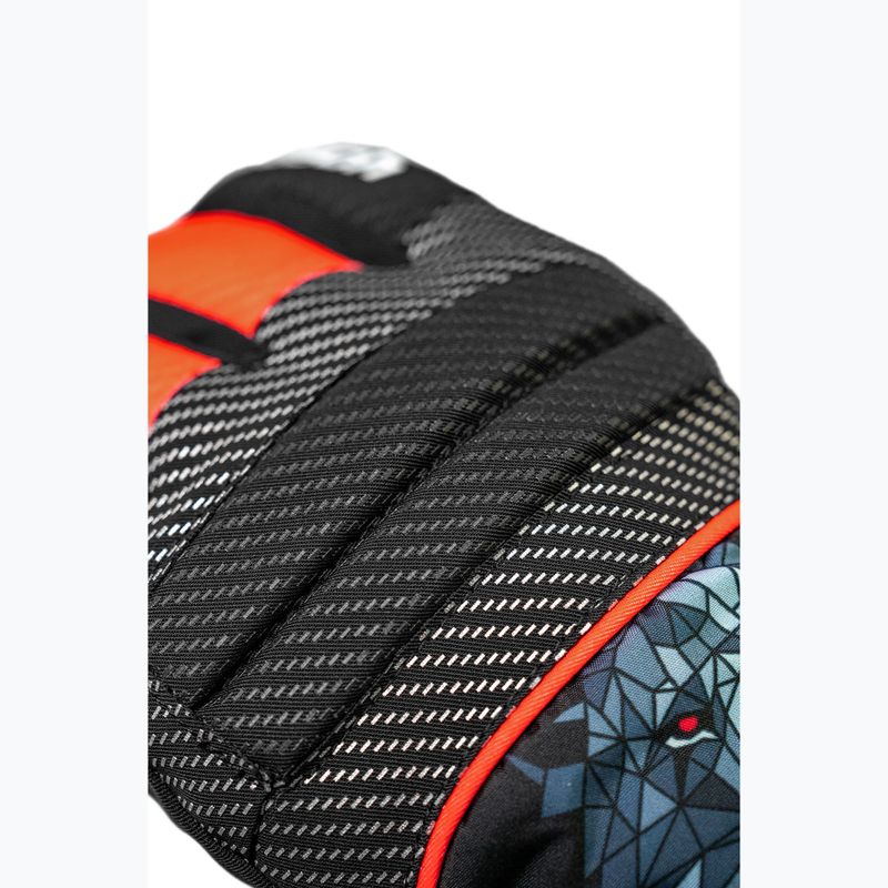 Detské lyžiarske rukavice Reusch Warrior R-Tex XT Junior black/silver/fluorescent red 6
