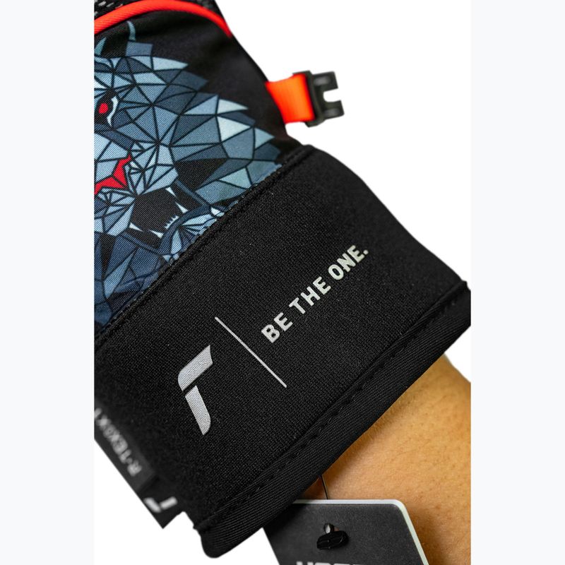 Detské lyžiarske rukavice Reusch Warrior R-Tex XT Junior black/silver/fluorescent red 8