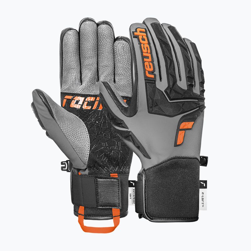 Pánske lyžiarske rukavice Reusch Ultra steel grey / black / shoc 2