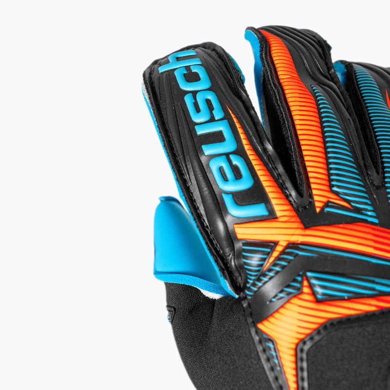 Brankárske rukavice Reusch Attrakt Aqua Evolution black/shocking orange/aqua blue 6