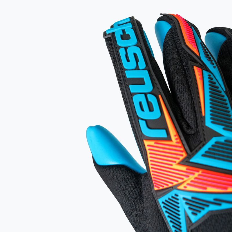 Brankárske rukavice Reusch Attrakt Freegel Aqua black/shocking orange/aqua blue 7