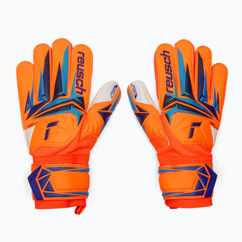 Detské brankárske rukavice Reusch Attrakt Grip Junior shocking orange/blue 2