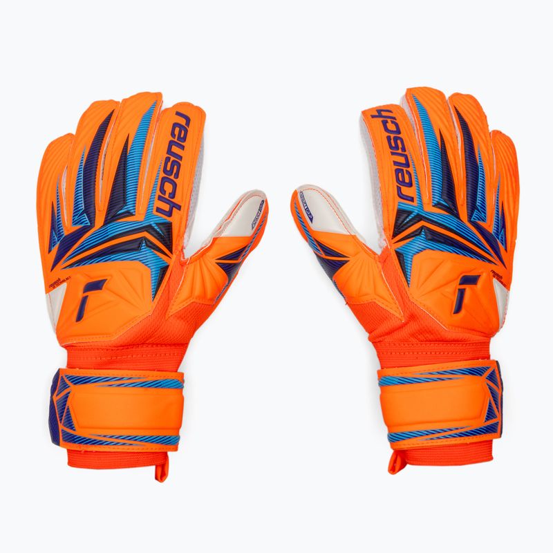 Detské brankárske rukavice Reusch Attrakt Advance Junior shocking orange/blue 2