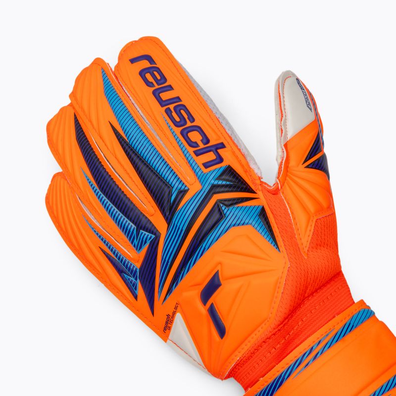 Detské brankárske rukavice Reusch Attrakt Advance Junior shocking orange/blue 4