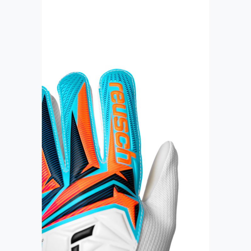 Detské brankárske rukavice Reusch Attrakt Starter Solid Junior white/light blue 5