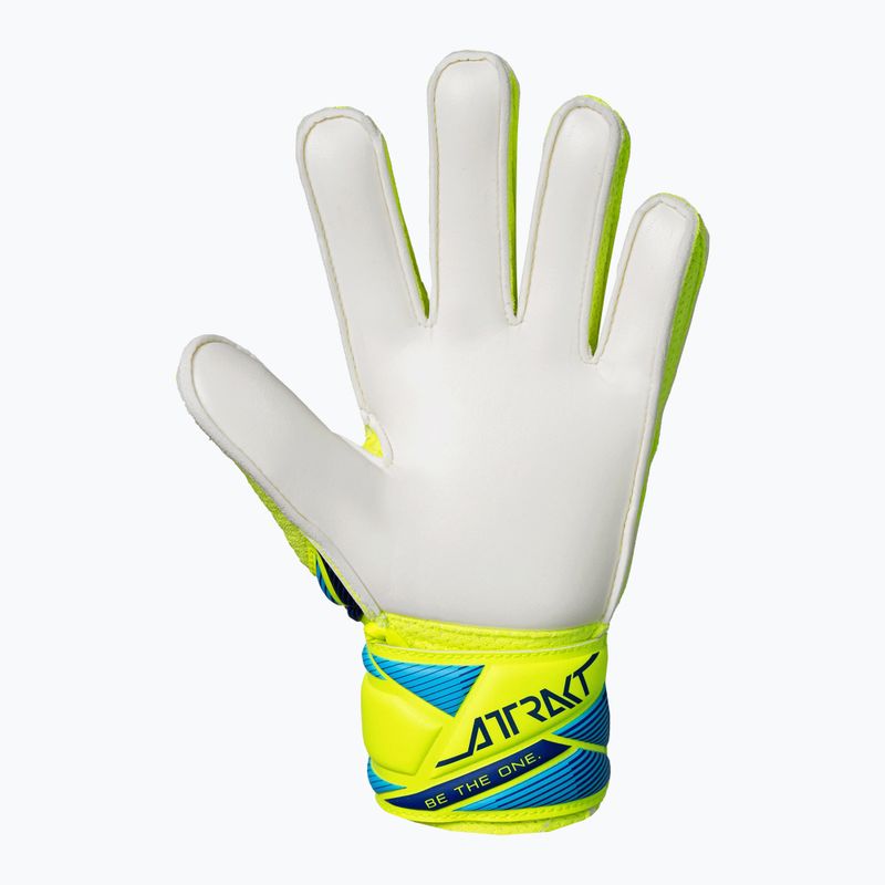 Detské brankárske rukavice Reusch Attrakt Solid Junior safety yellow/blue 3
