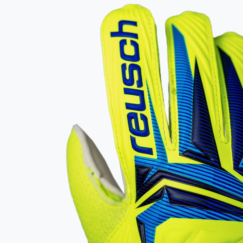 Detské brankárske rukavice Reusch Attrakt Solid Junior safety yellow/blue 7