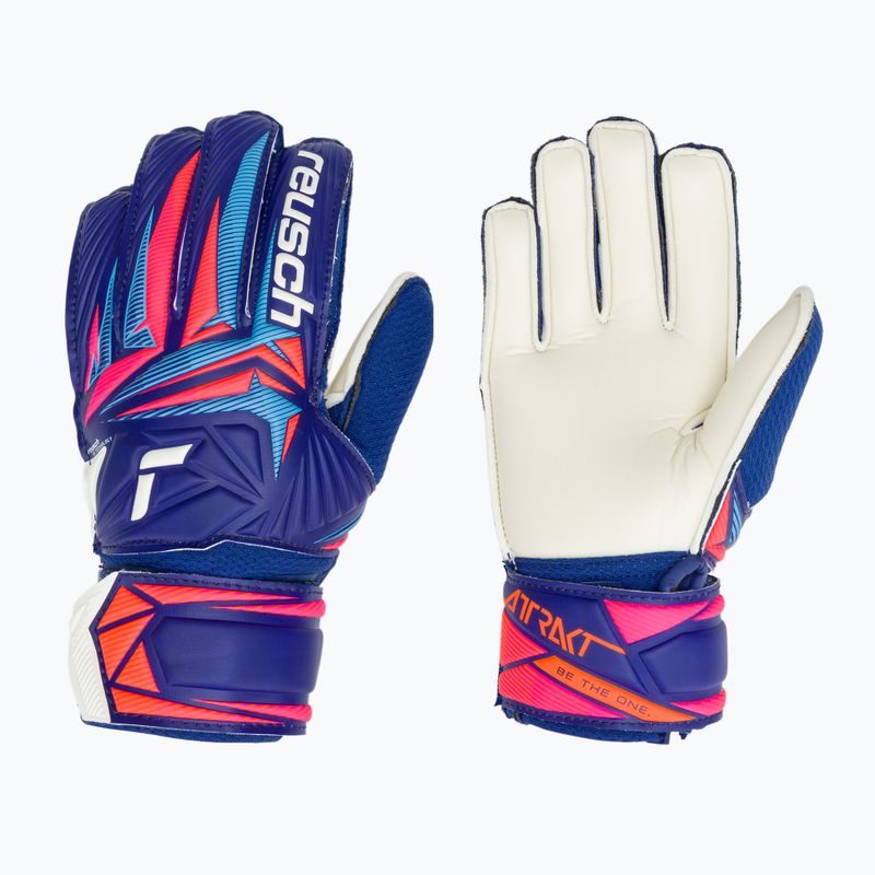 Detské brankárske rukavice Reusch Attrakt Solid Junior sharp blue/white/shocking orange