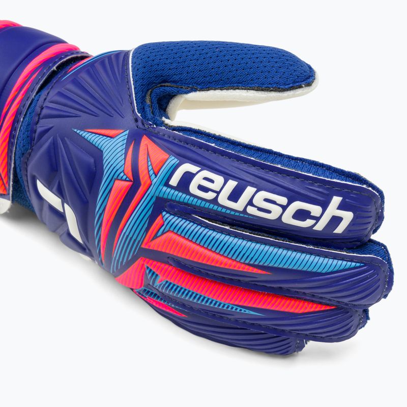 Detské brankárske rukavice Reusch Attrakt Solid Junior sharp blue/white/shocking orange 4