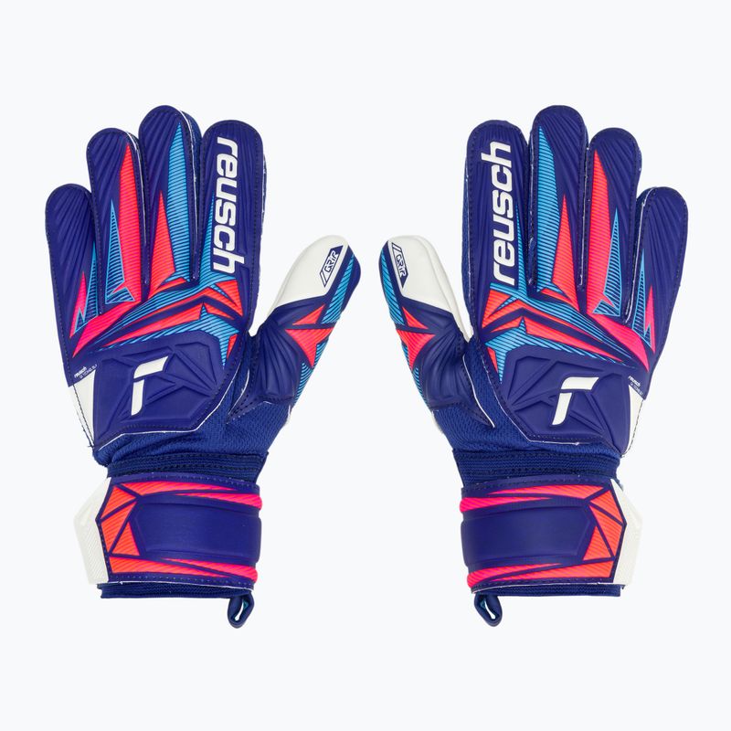 Detské brankárske rukavice Reusch Attrakt Grip Junior sharp blue/white/shocking orange 2