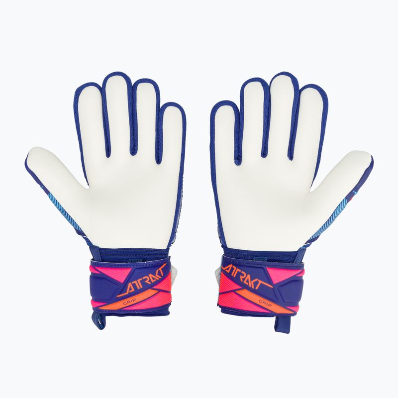 Detské brankárske rukavice Reusch Attrakt Grip Junior sharp blue/white/shocking orange 3