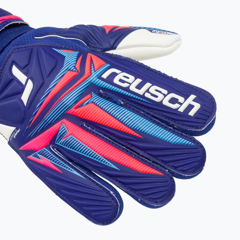 Detské brankárske rukavice Reusch Attrakt Grip Junior sharp blue/white/shocking orange 4