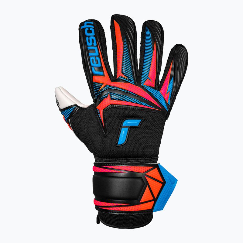 Brankárske rukavice Reusch Attrakt Advance black/aqua blue/shocking orange 2