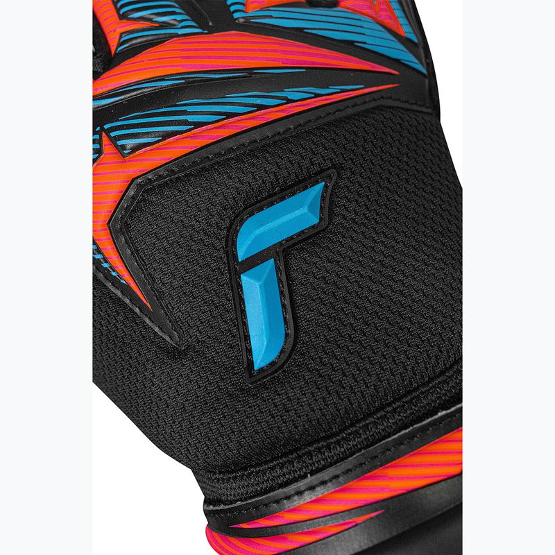 Brankárske rukavice Reusch Attrakt Advance black/aqua blue/shocking orange 6