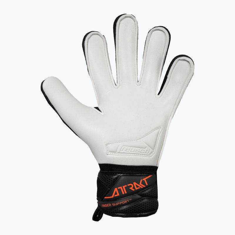 Detské brankárske rukavice Reusch Attrakt Advance Finger Support Junior black/shocking orange 3