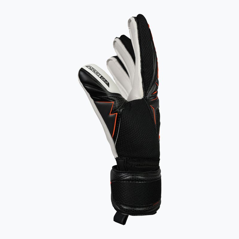 Detské brankárske rukavice Reusch Attrakt Advance Finger Support Junior black/shocking orange 4