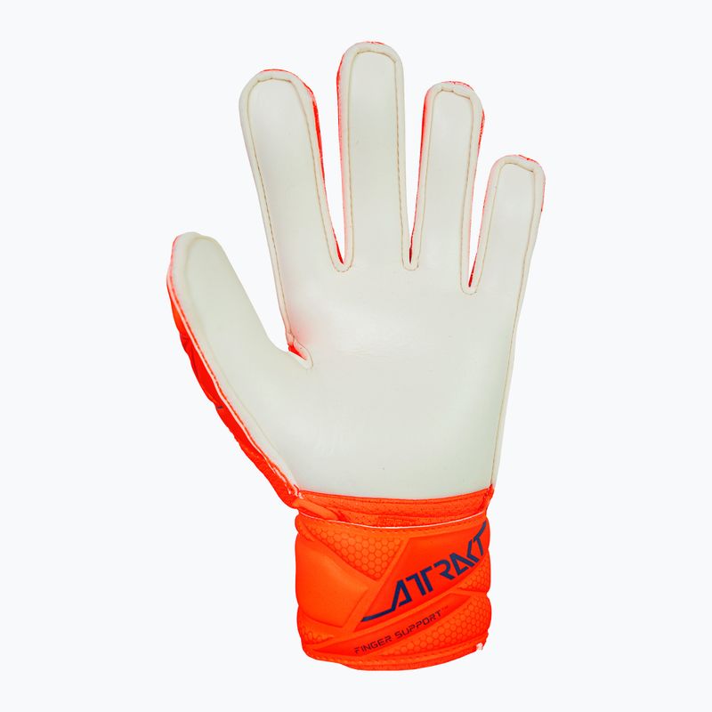 Detské brankárske rukavice Reusch Attrakt Solid Finger Support Junior shocking orange/blue 3