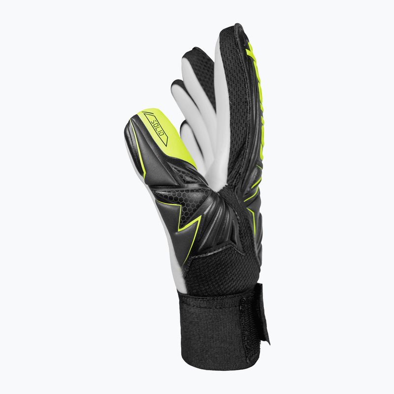 Detské brankárske rukavice Reusch Attrakt Starter Solid Finger Support Junior black/safety yellow 4