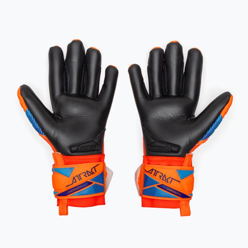 Detské brankárske rukavice Reusch Attrakt Infinity Evolution NC Junior shocking orange/blue/black 3