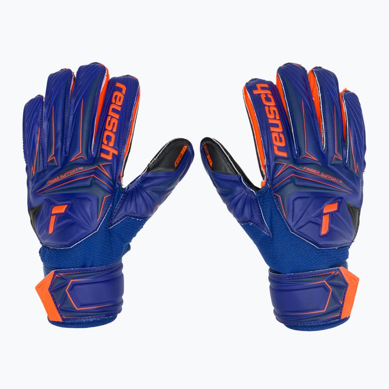 Detské brankárske rukavice Reusch Attrakt Infinity Finger Support Junior sharp blue/shocking orange/black 2