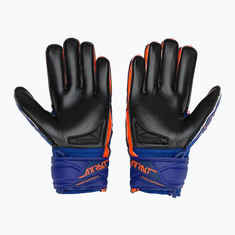 Detské brankárske rukavice Reusch Attrakt Infinity Finger Support Junior sharp blue/shocking orange/black 3