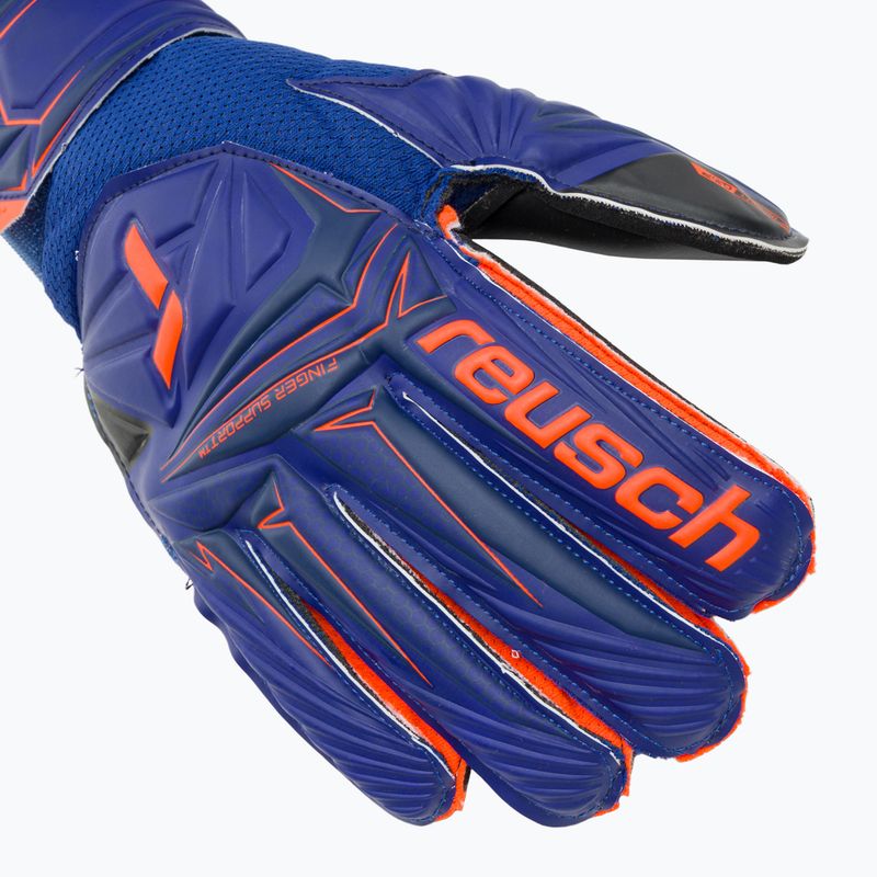 Detské brankárske rukavice Reusch Attrakt Infinity Finger Support Junior sharp blue/shocking orange/black 4