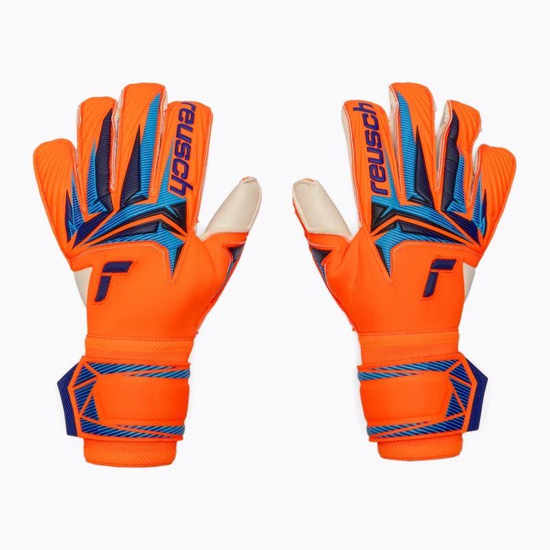 Brankárske rukavice Reusch Attrakt Gold X Evolution shocking orange/blue 2