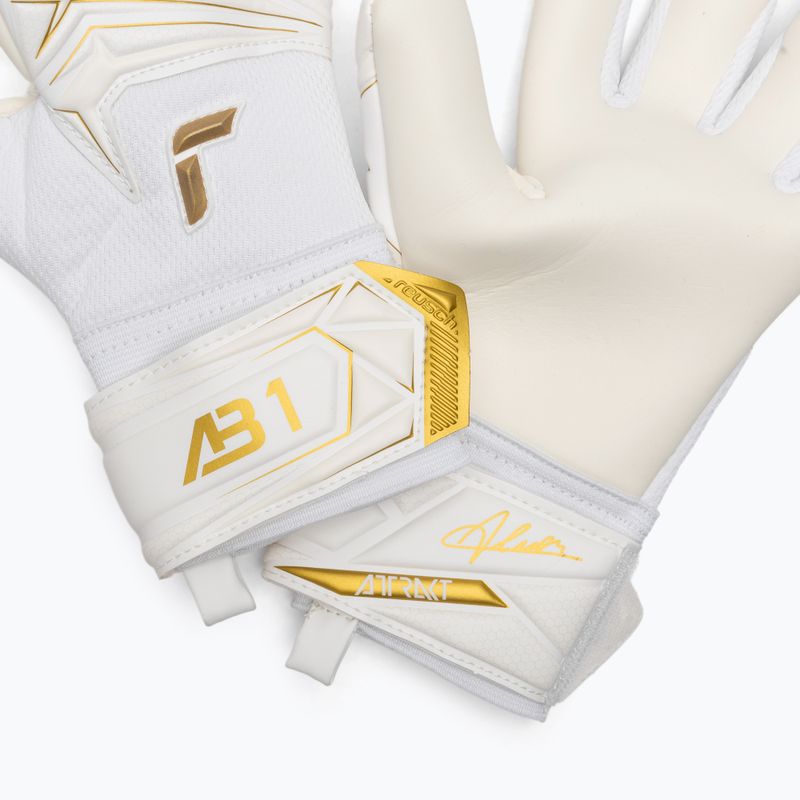 Detské brankárske rukavice Reusch Attrakt AB1 Advance Junior white/gold 5