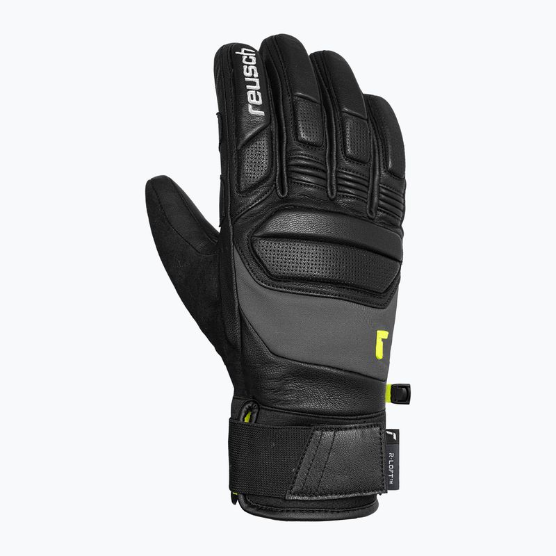Lyžiarske rukavice Reusch Profi SL black/dark granite/safety yellow 2