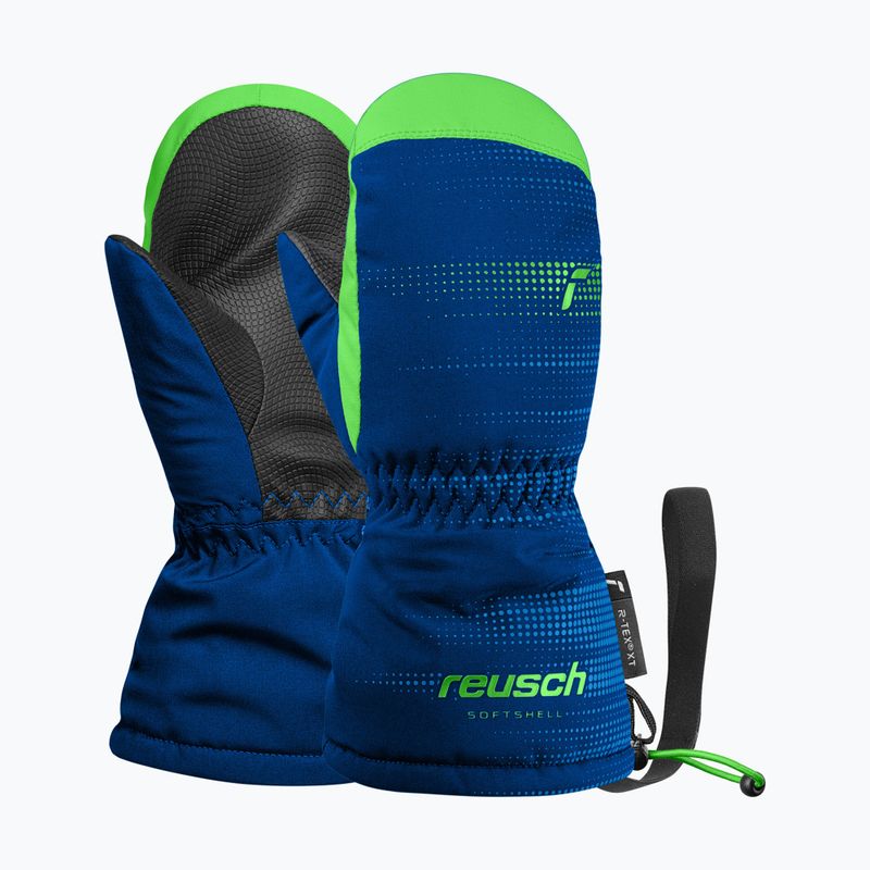 Detské lyžiarske rukavice Reusch Maxi R-Tex XT Mitten surf the web/green gecko