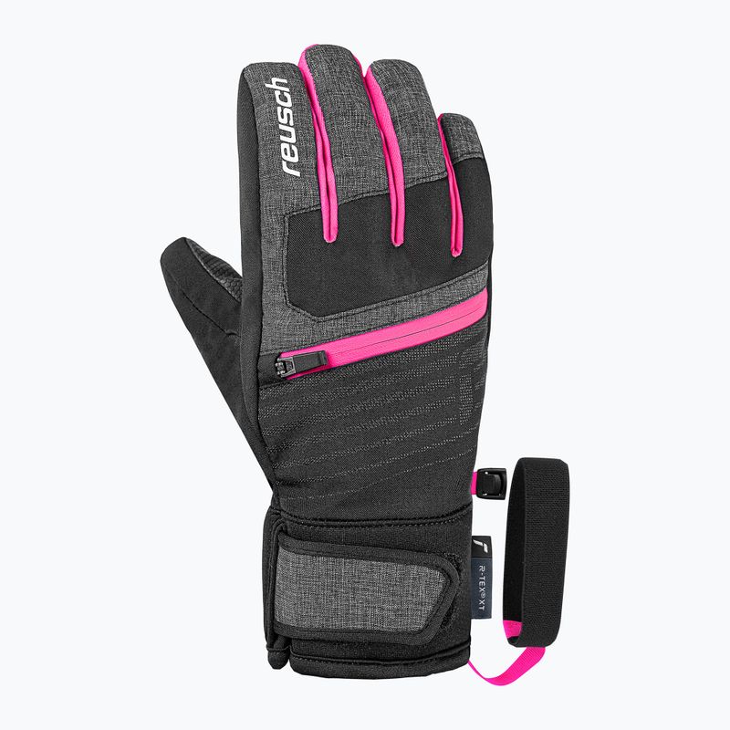 Detské lyžiarske rukavice Reusch Leo R-Tex XT black/black melange/pink glo 2