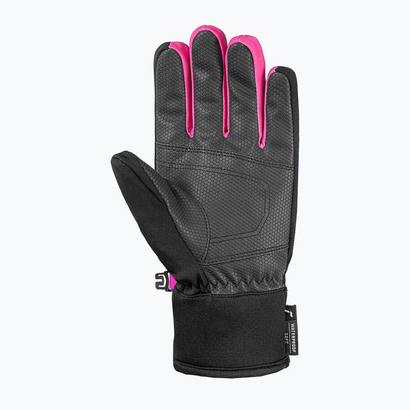 Detské lyžiarske rukavice Reusch Leo R-Tex XT black/black melange/pink glo 3