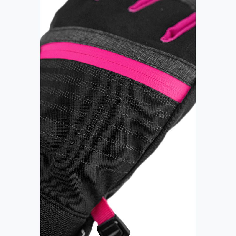 Detské lyžiarske rukavice Reusch Leo R-Tex XT black/black melange/pink glo 5
