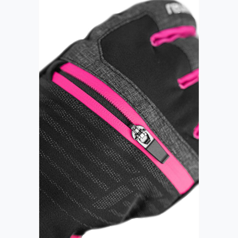 Detské lyžiarske rukavice Reusch Leo R-Tex XT black/black melange/pink glo 6