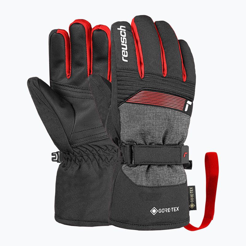 Detské lyžiarske rukavice Reusch Rocket GORE-TEX black/black melange/fire red