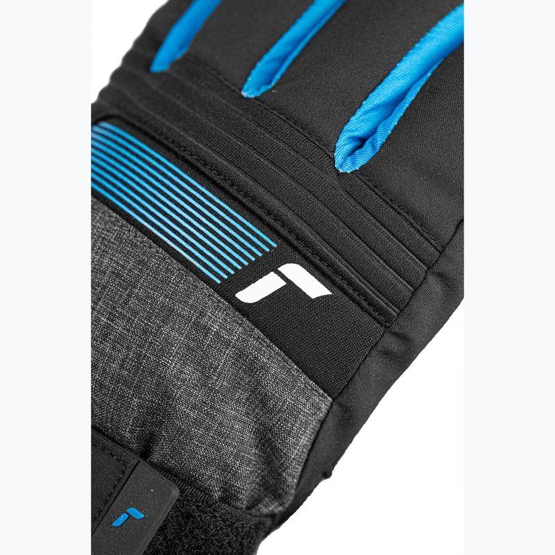 Detské lyžiarske rukavice Reusch Rocket GORE-TEX black/black melange/brilliant blue 6