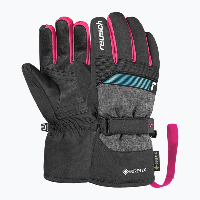 Detské lyžiarske rukavice Reusch Rocket GORE-TEX black/black melange/pink glo
