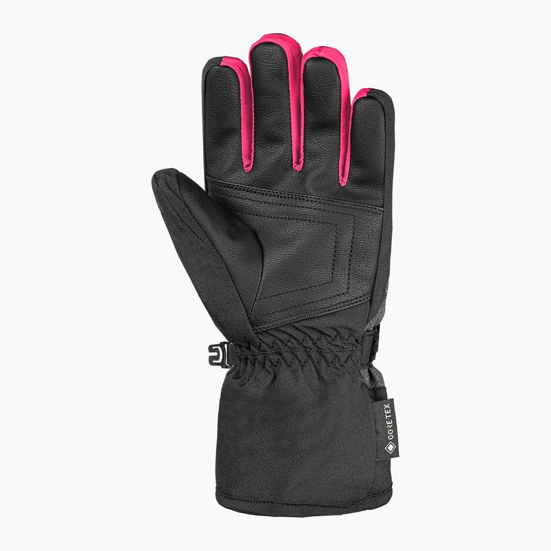 Detské lyžiarske rukavice Reusch Rocket GORE-TEX black/black melange/pink glo 2